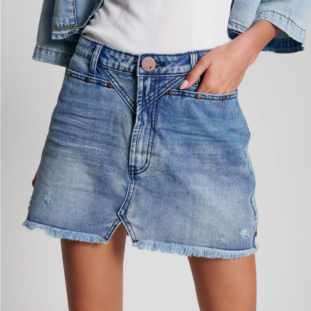 One Teaspoon New Cult Reformed Trucker Mini Skirt